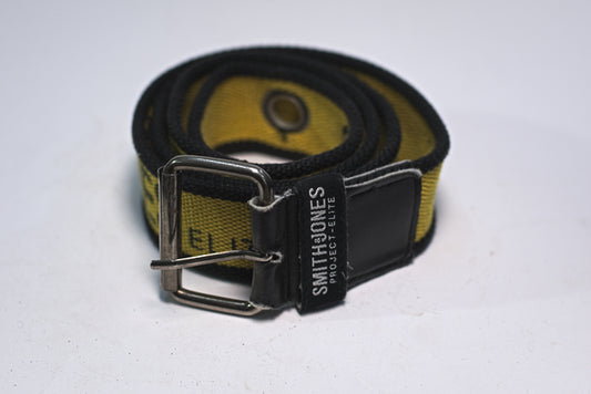 Black Yellow Cotton Fabric Canvas Casual Heavy Duty for Men Belt