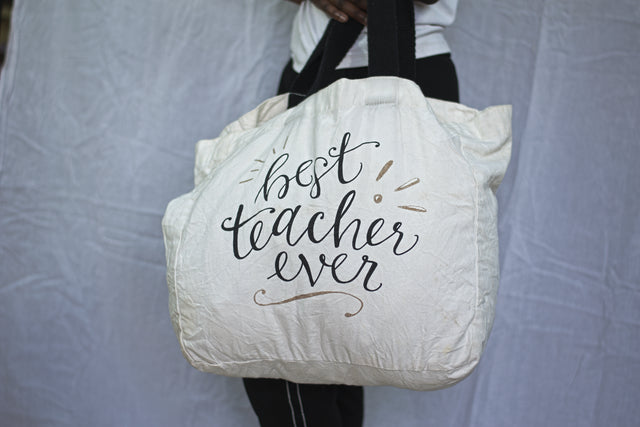 White Canvas Shoulder Girls Ladies Women's Mtumba Tote Bag Handbag
