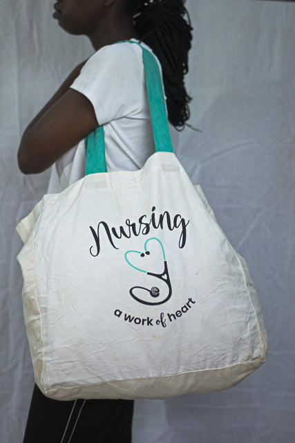 White Canvas Shoulder Shopping Girls Ladies Women's Mtumba Tote Bag Handbag
