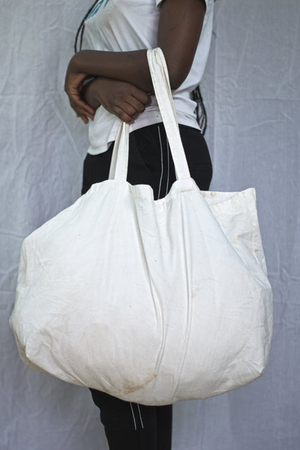 Plain White Canvas Girls Ladies Women's Tote Bag Mtumba Handbag