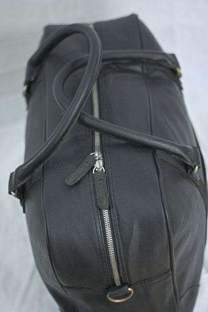 Black Leather Unisex Men's Women's Duffel Travel Carry-On Gym Mtumba Travelling Bag