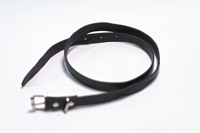Black Synthetic Leather Skinny Slim for Women Belt