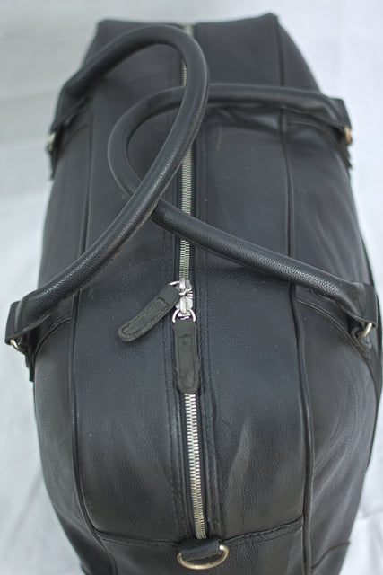 Black Leather Unisex Men's Women's Duffel Travel Carry-On Gym Mtumba Travelling Bag