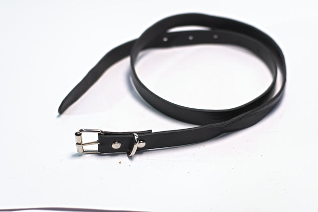 Black Synthetic Leather Skinny Slim for Women Belt