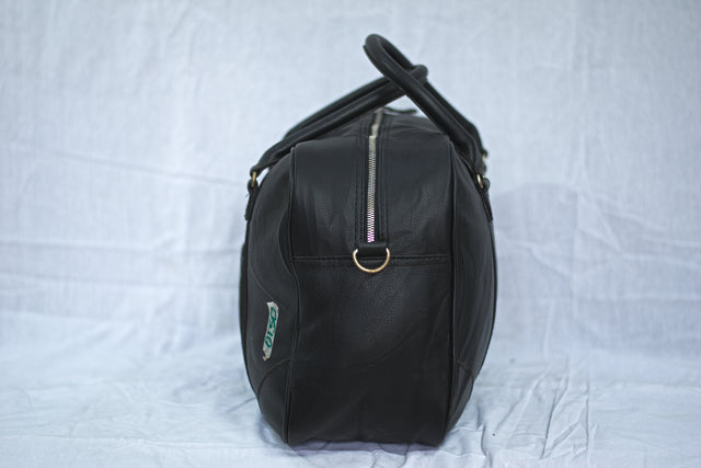 Black Leather Unisex Men's Women's Duffel Travel Carry-On Gym Mtumba Travelling Bag