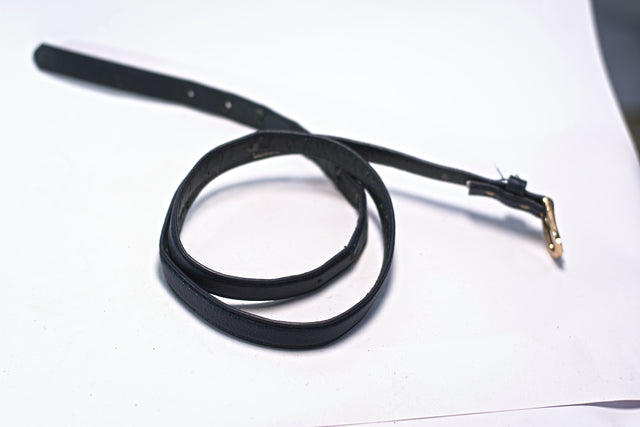 Black Synthetic Leather Skinny Slim for Women Belt