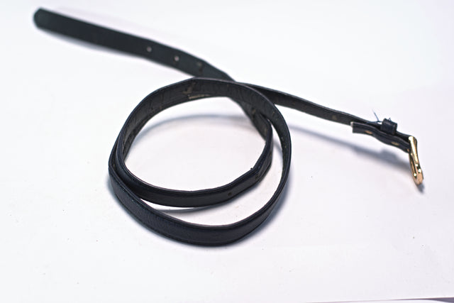 Black Synthetic Leather Skinny Slim for Women Belt