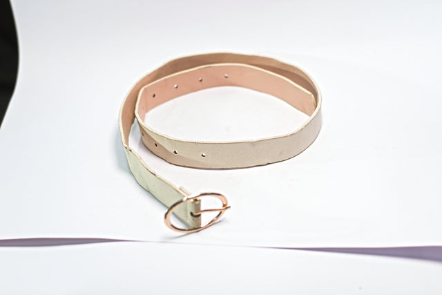 White Synthetic Leather for Slim Skinny Dress Belt