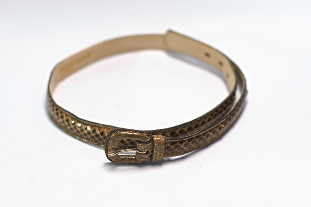 Brown Synthetic Leather for Women Slim Skinny Dress Belt