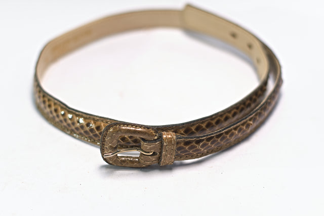 Brown Synthetic Leather for Women Slim Skinny Dress Belt