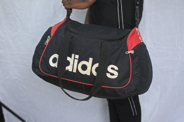 Adidas Black Red Unisex Men's Women's Duffel Travel Carry-On Gym Mtumba Travelling Bag
