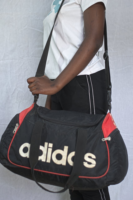 Adidas Black Red Unisex Men's Women's Duffel Travel Carry-On Gym Mtumba Travelling Bag