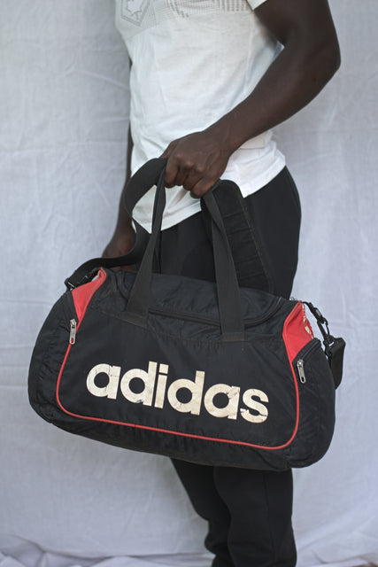Adidas Black Red Unisex Men's Women's Duffel Travel Carry-On Gym Mtumba Travelling Bag