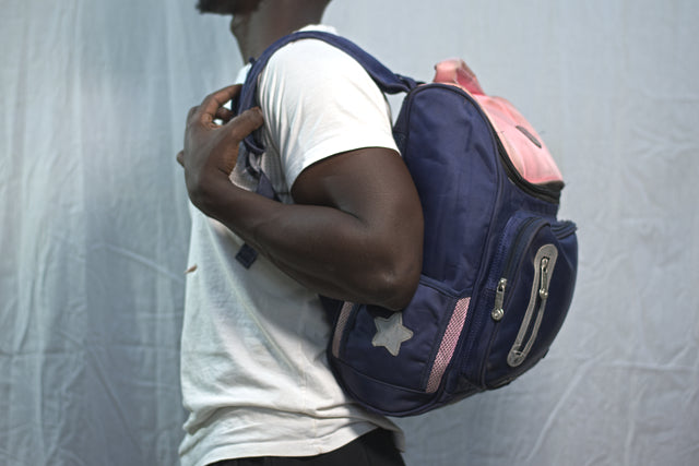 Navy Pink Backpack Women's Girls Mtumba School Bag