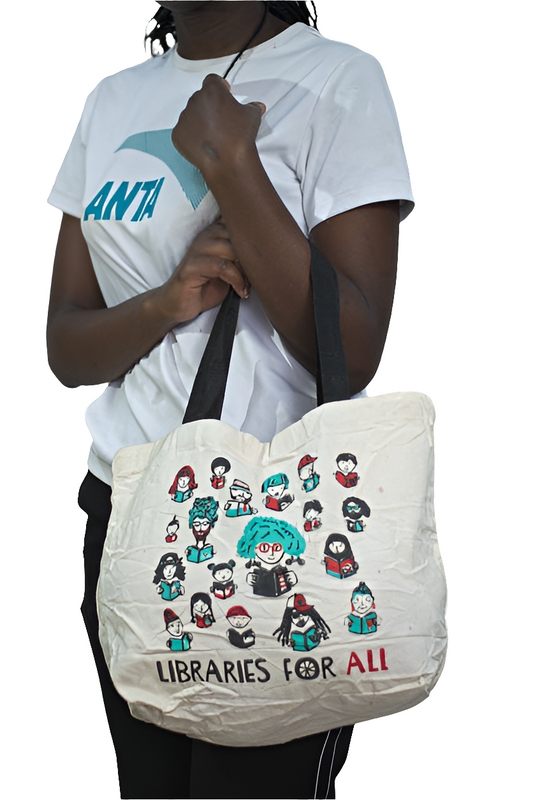 White Canvas Shoulder Girls Ladies Women's Tote Bag Mtumba Handbag