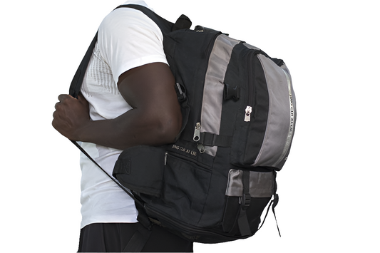 JING CUI XI LIE Black Grey Backpack Unisex Men's Women's Ladies Boys Girls Laptop Mtumba School Bag
