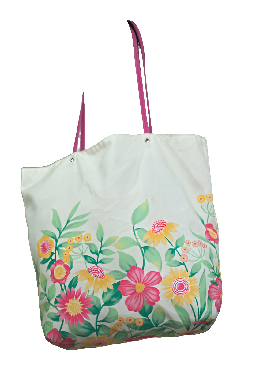 White Canvas Shoulder Girls Ladies Women's Tote Bag Handbag Mtumba