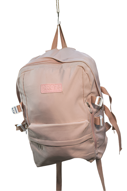 Light Peach Pink Backpack Unisex Men's Women's Boys Girls Mtumba School Bag