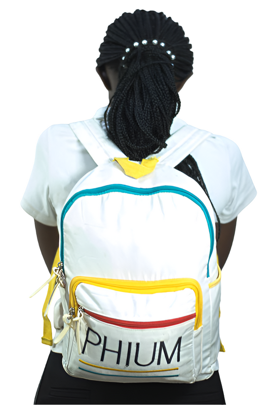 White Monkey Bag Backpack Unisex Men's Women's Boys Girls Mtumba School Bag
