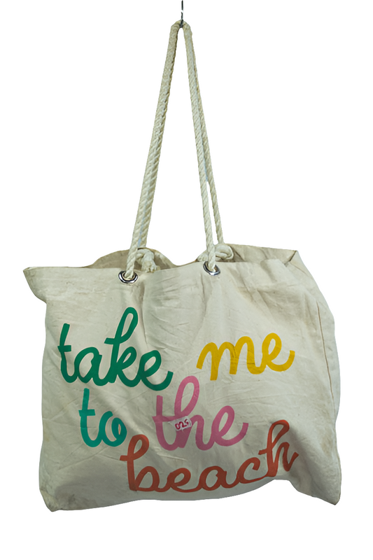 White Canvas Shoulder Girls Ladies Women's Tote Bag Mtumba Handbag