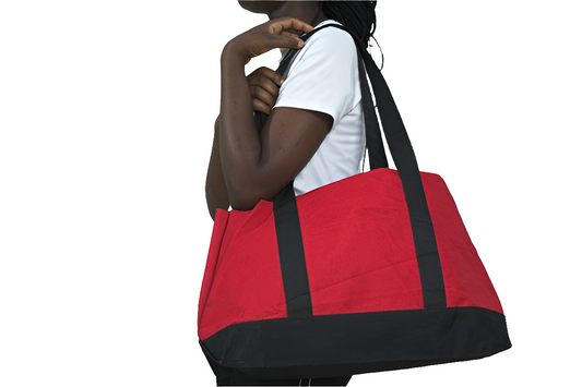 Red Black Classy Canvas Girls Ladies Women's Tote Bag Mtumba Handbag