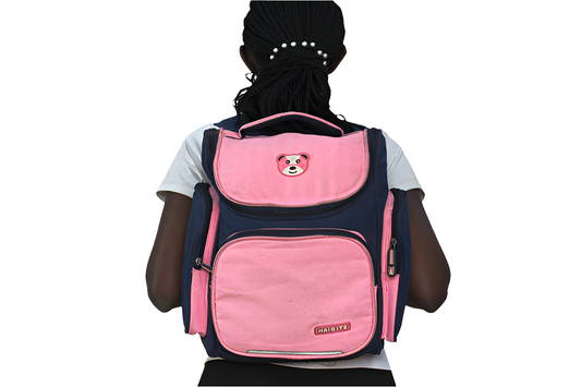 Pink Dark Blue Backpack Women's Girls Mtumba School Bag