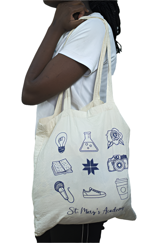 White Canvas Shopping Girls Ladies Women's Tote Bag Mtumba Handbag