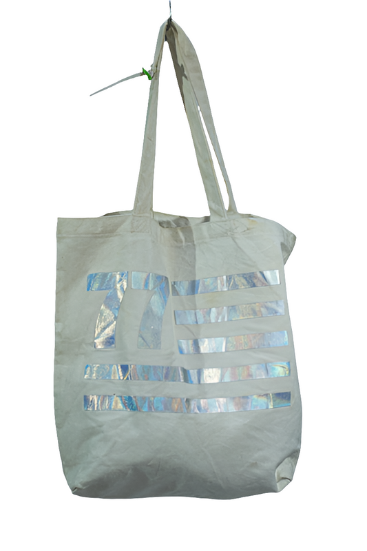 White Canvas Shoulder Girls Ladies Women's Tote Bag Mtumba