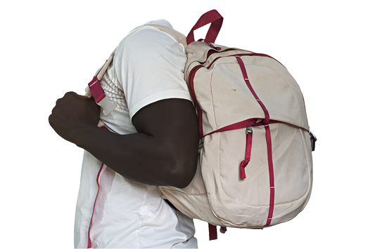 White Red Backpack Unisex Men's Women's Boys Girls Mtumba School Bag
