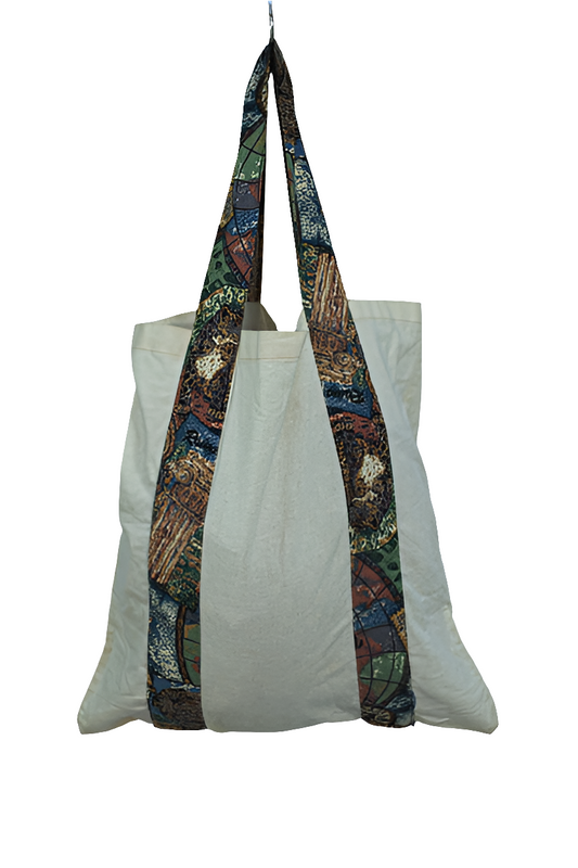 White Canvas Shoulder Shopping Girls Ladies Women's Tote Bag Mtumba Handbag