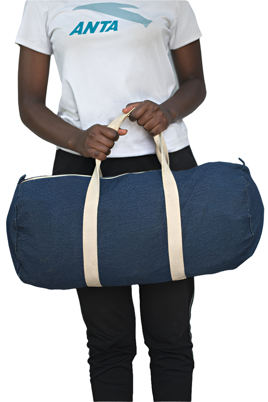 Blue Denim Unisex Men's Women's Duffel Travel Carry-On Gym Mtumba Travelling Bag