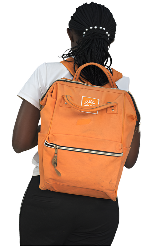 Orange Backpack Diaper Bag Unisex Men's Women's Boys Girls Mtumba School Bag