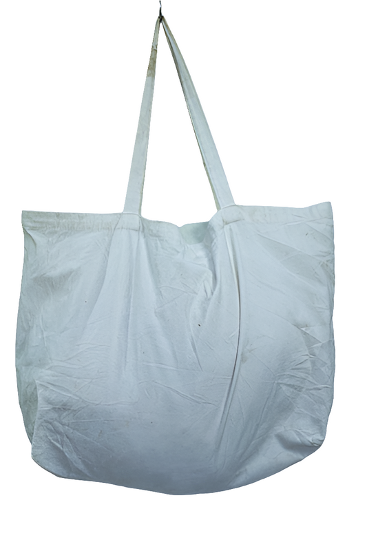 Plain White Canvas Girls Ladies Women's Tote Bag Mtumba Handbag
