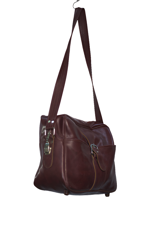 Brown Leather Unisex Men's Women's Boys Girls Mtumba College Bag