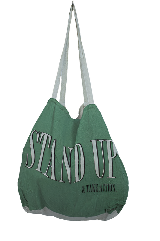 Green Canvas Shoulder Shopping Girls Ladies Women's Tote Bag Mtumba Handbag