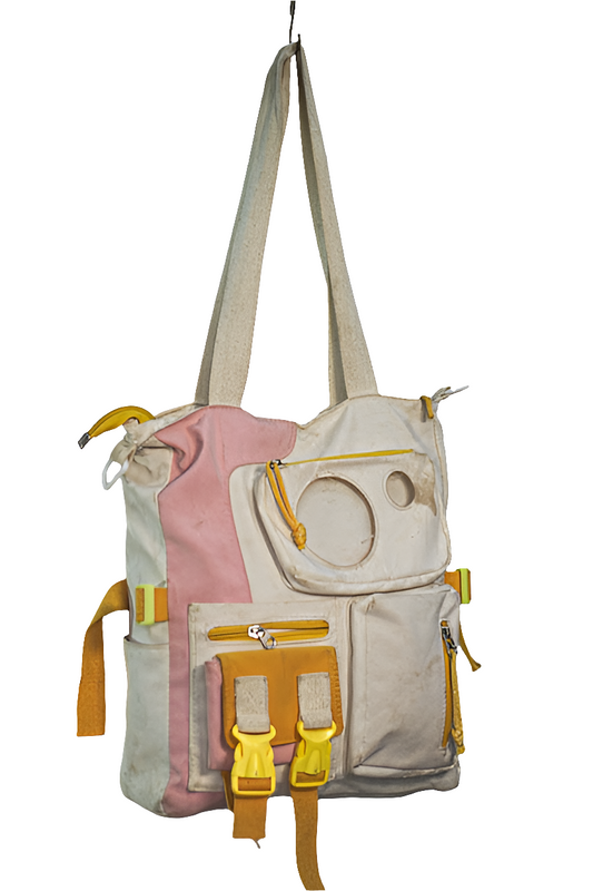 White Orange Pink Canvas Shoulder Girls Ladies Women's Tote Bag Mtumba Handbag