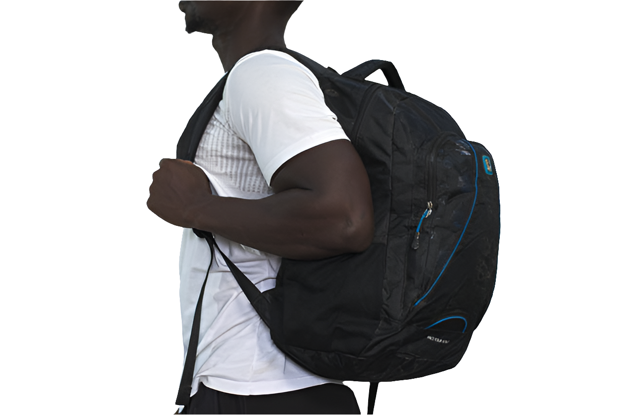 Black Unisex Pack Your World Hiking Laptop Mtumba School Bag Backpack