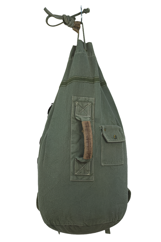 Vintage Canvas Olive Green Denim Backpack Rucksack Unisex Men's Women's Boys Girls Mtumba School Bag