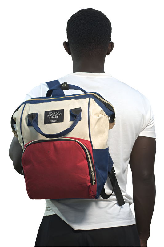 White Red Blue Backpack Diaper Bag Unisex Men's Women's Boys Girls Mtumba School Bag