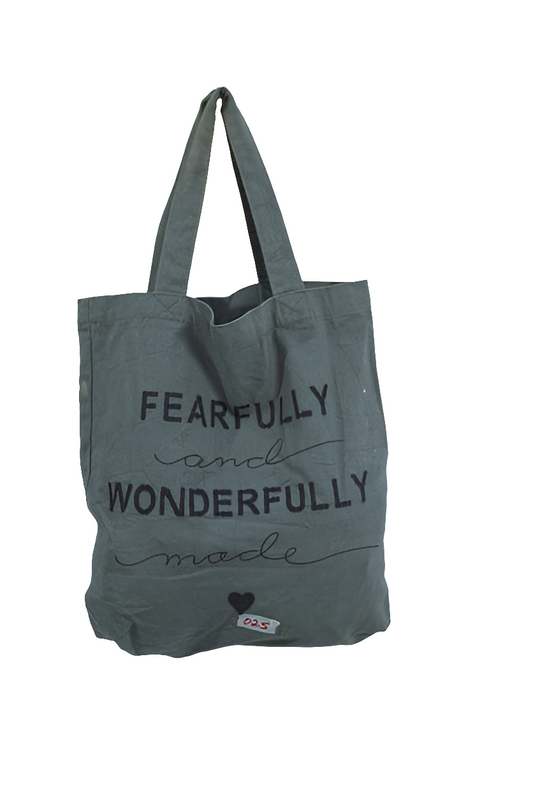 Grey Canvas Girls Ladies Women's Mtumba Tote Bag Unisex Handbag